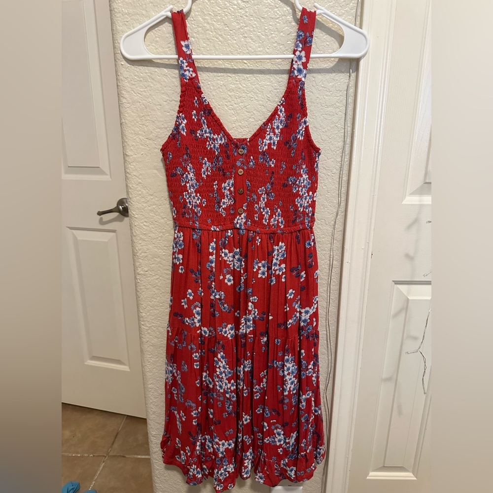 Japna Red Floral Women’s Dress (size XS)